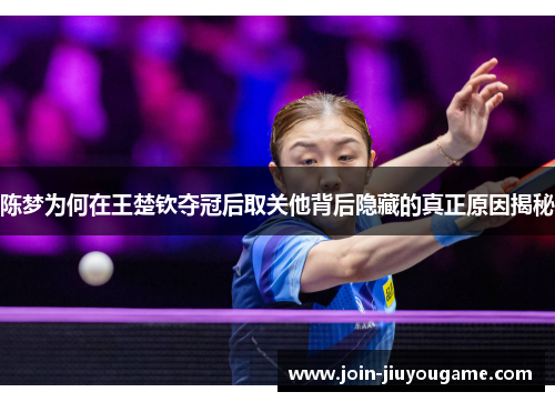 陈梦为何在王楚钦夺冠后取关他背后隐藏的真正原因揭秘